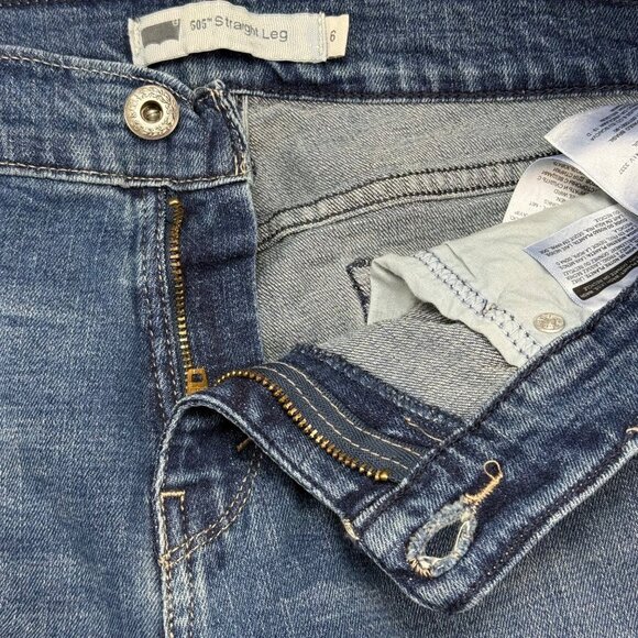 Levis Womens 505 Straight Leg‎ Jeans Size 6 Classic Blue Denim - Picture 13 of 16